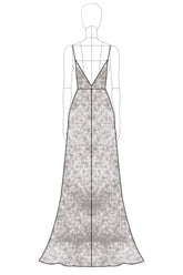 Glitzerndes Silbernes A-Linie V-Ausschnitt Ballkleid mit Pailletten
